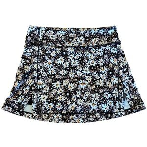 ATHLETA GIRL BLACK FLORAL SKORT SIZE XL/14